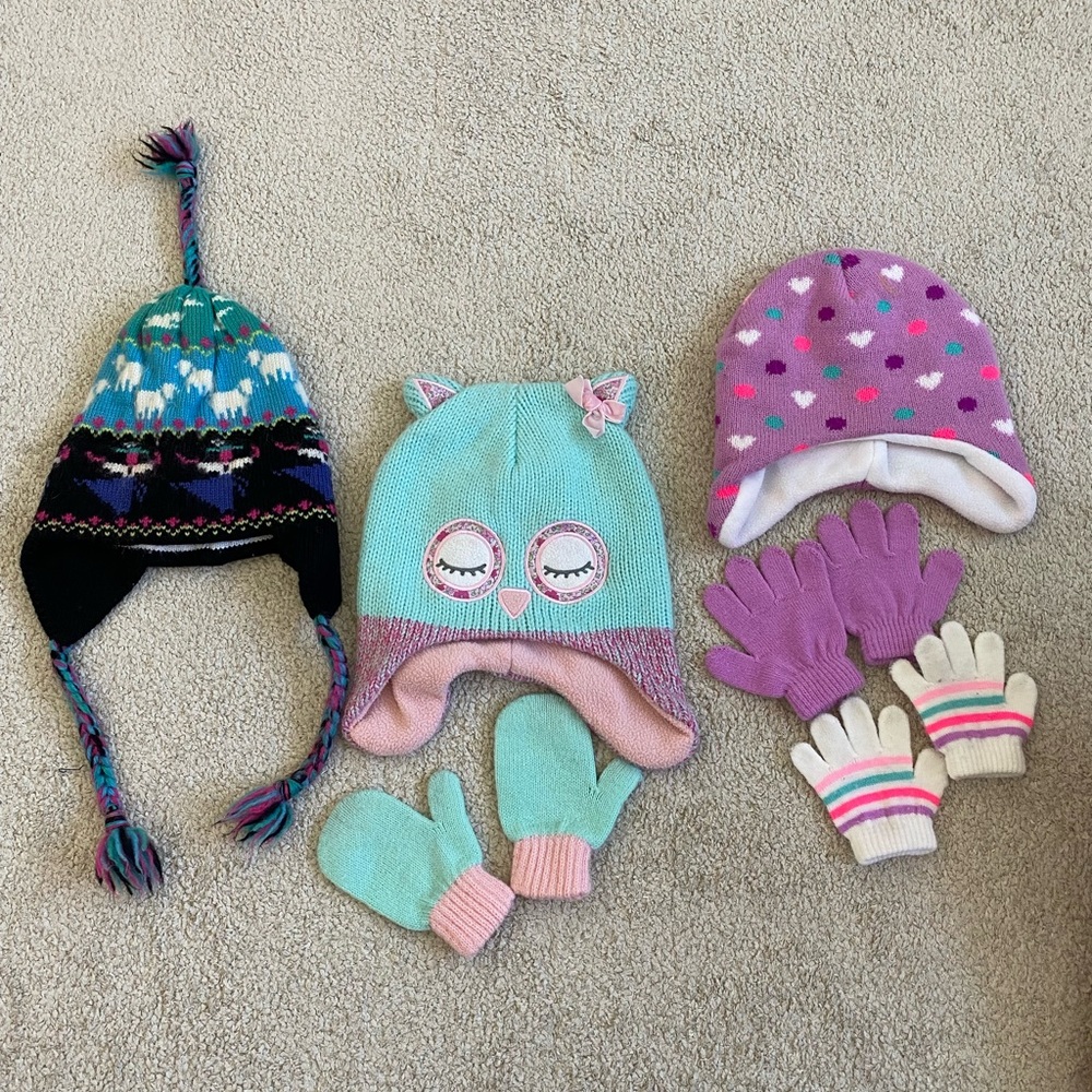 Toddler girl winter hats and gloves